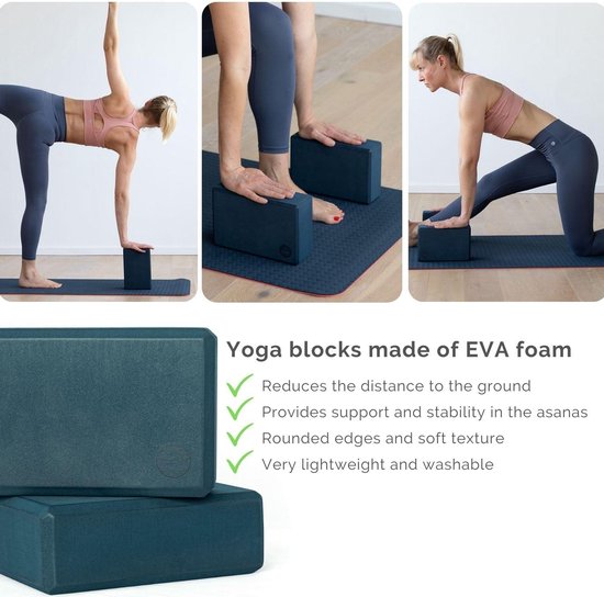Flow Yogamat TPE 2 x EVA Yoga Stenen - Rubber Yoga Blokken - Katoenen Yoga Riem voor Beginners van Avento — afbeelding 4