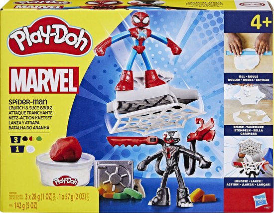 Play-Doh Marvel Spider-Man Werp en Snij Speelset - Boetseerklei