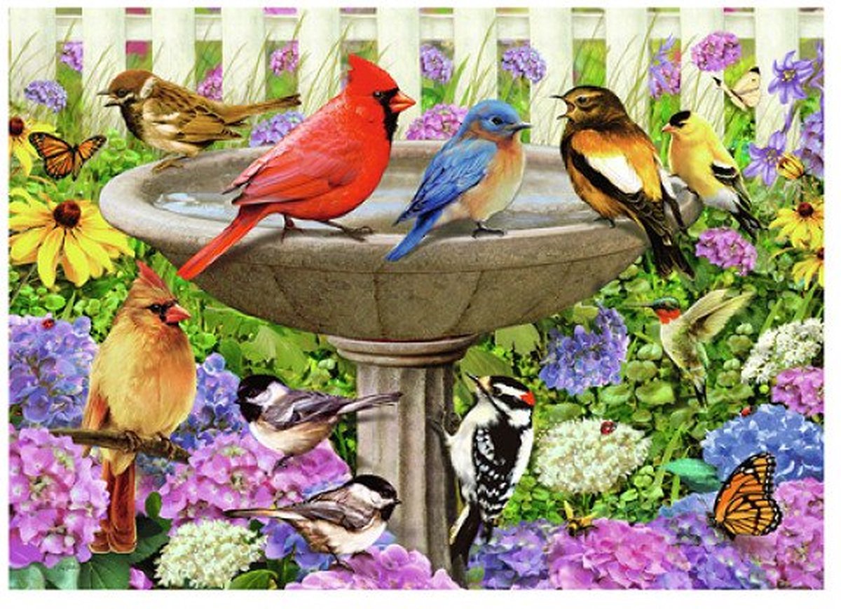 Ravensburger puzzel Bij het vogelbadje - Legpuzzel - 500 stukjes — afbeelding 13