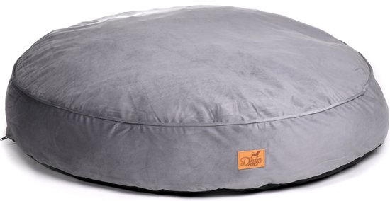 Dogs&Co® Hondenmand Velvet Grijs 90x90cm - Ligkussen voor dieren - Hondenkussen