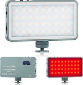 MOJOGEAR Lumi RGB LED-lamp 6.5W Mini - Stevig metaal - 1500 mAh batterij - Krachtige lamp voor camera / studio / video - RGB en wit/geel licht - Grijs
