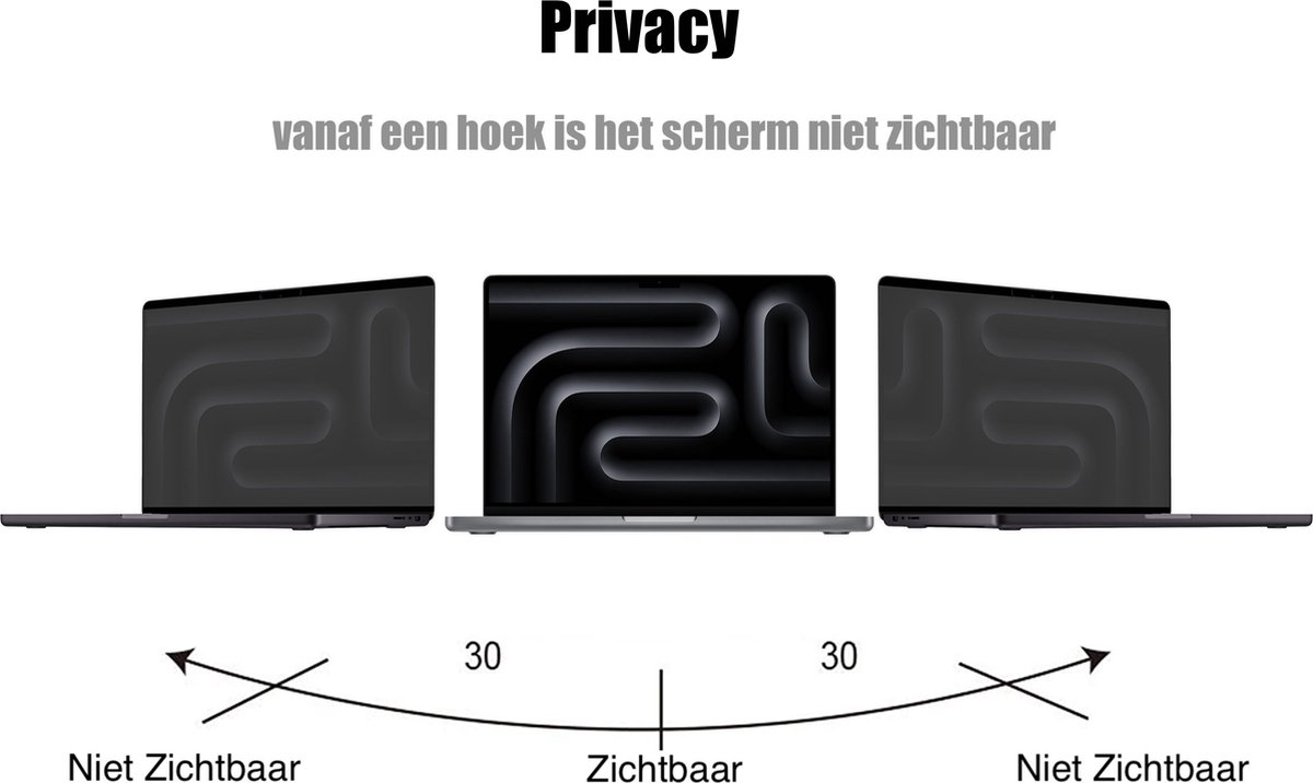 Privacy Screenprotector MacBook Air/Pro 13 inch - Magnetisch Privacyglas - Anti Glare, Blokkeert Inkijk - Afbeelding 4