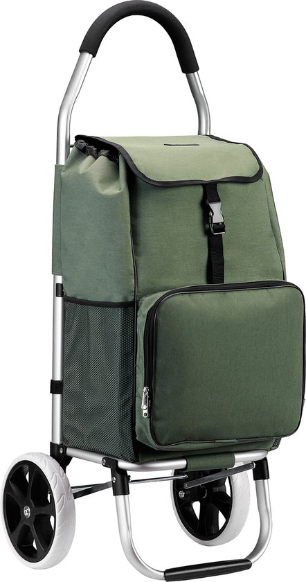 Packaway Boodschappentrolley met koelvak - 45L - boodschappenwagen - steekwagen functie - GROEN