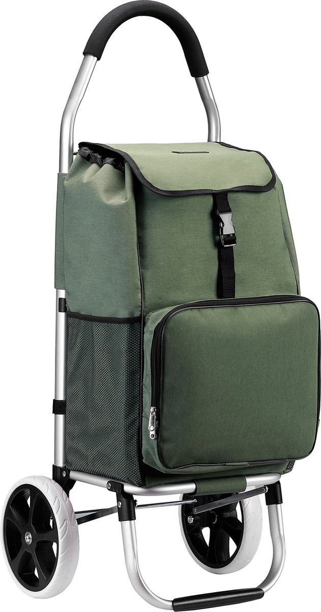 Bol.com Packaway Boodschappentrolley met koelvak - 45L - boodschappenwagen - steekwagen functie - GROEN aanbieding