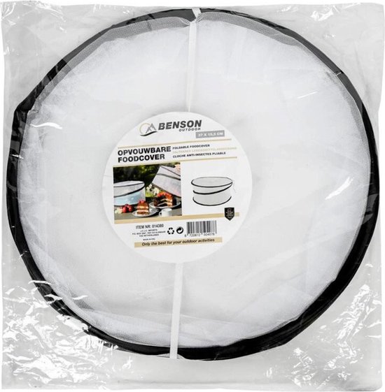 Benson Opvouwbare foodcover - rond - vliegenkap - voedselbescherming - ø 37 x 15,5 cm van Benson — afbeelding 3