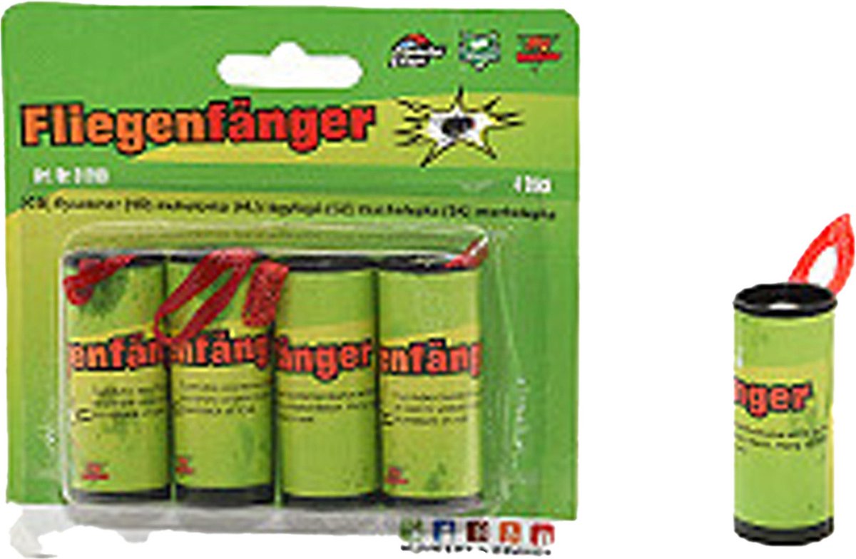 Humbert Insecten/vliegen vang plakstrips/kleefstrips - 4x stuks - ongedierte bestrijden