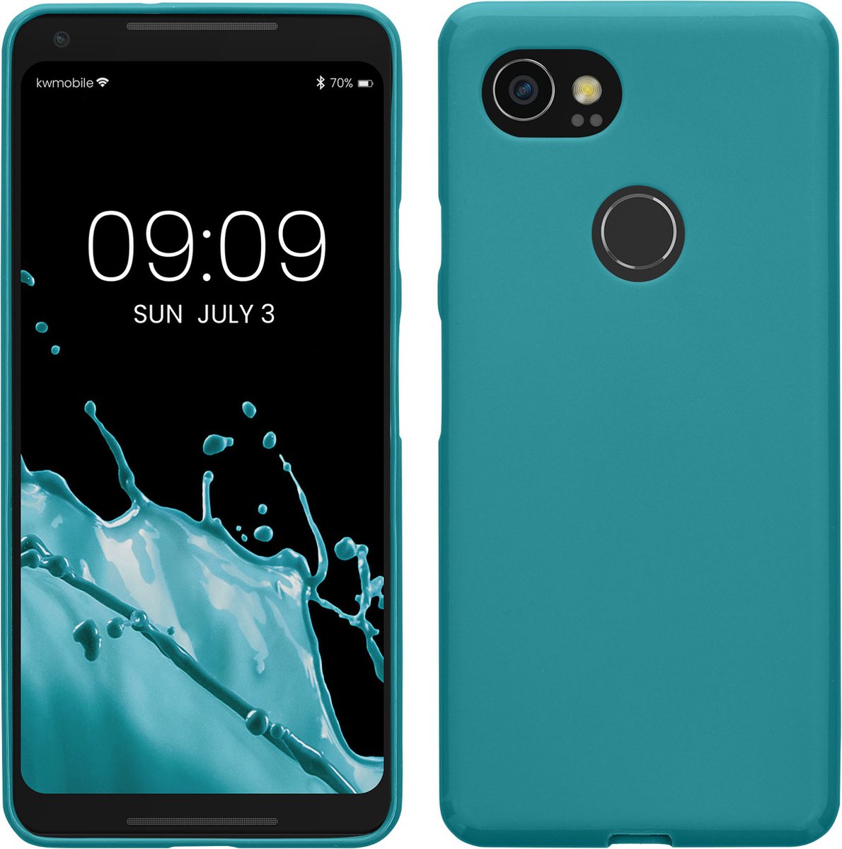 kwmobile telefoonhoesje geschikt voor Google Pixel 2 XL - Hoesje voor smartphone - Back cover in mat petrol