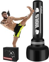 Bokszak voor volwassenen, 15-in-100 cm, met handschoenen en bandages, 360° draaibare ketting voor Muay Thai en vechtsport