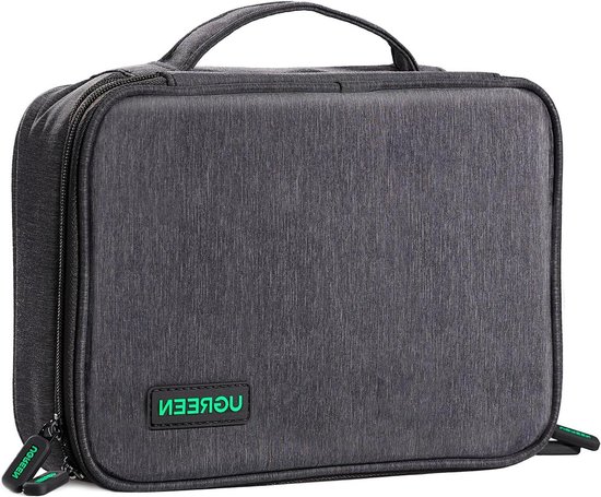 Kabeltas, Kabel Opbergtas Elektronica Tas Tech Pouch Reisaccessoires, Reiskabel Opbergtas voor USB Hard Drive SSD Powerbank U Disk Ipad Hoofdtelefoonopslag (Grijs