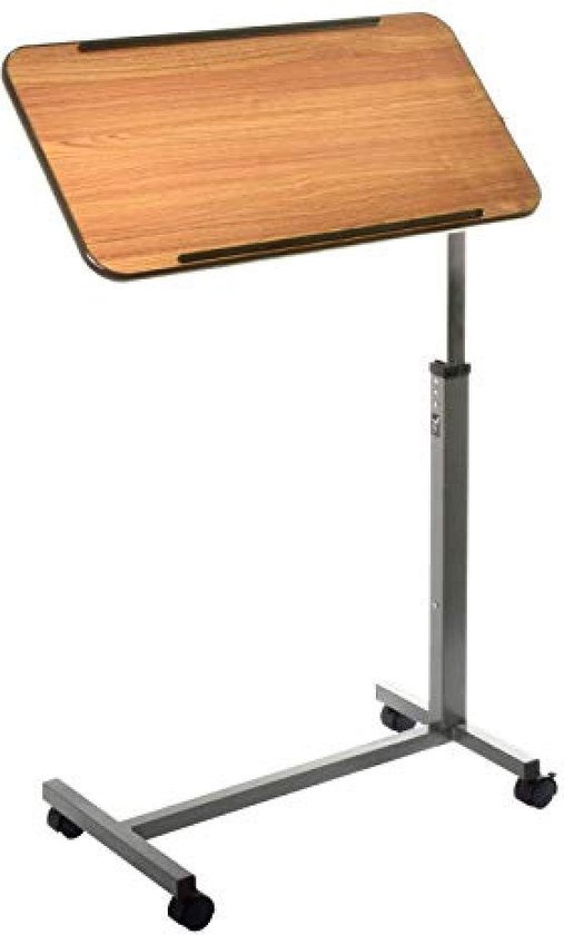 MIUUIPI Bijzettafel C-vorm, 360° draaibaar en in hoogte verstelbaar banktafel, salontafel, koffietafel, zijtafel, sofa, tafel, bedtafel voor woonkamer, slaapkamer, badkamer, bed (bruin