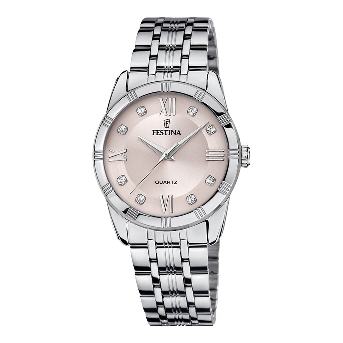 Festina F16940-C Dames Horloge - Mineraalglas - Roestvrijstaal-Staal - Zilverkleurig - Ø 32 mm - Quartz - Vouw-Vlindersluiting - 5 ATM (douchen)