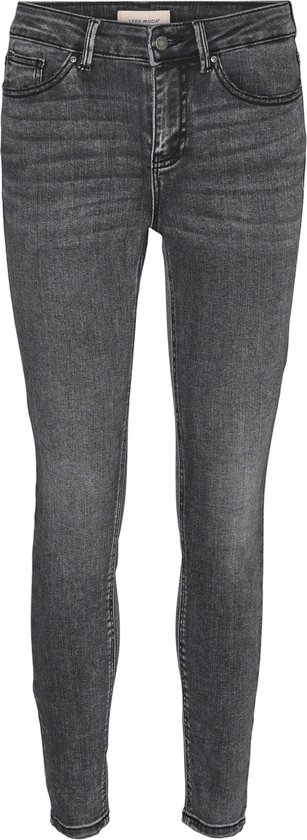 Grijze skinny jeans met middelhoge taille en lichte wassing.