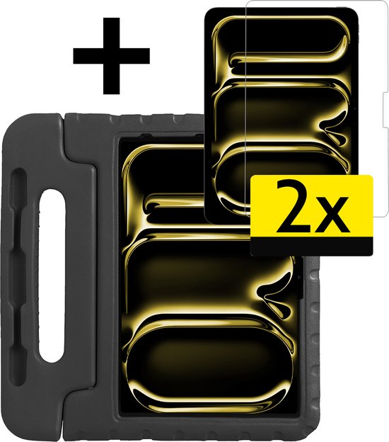 Étui pour iPad Pro 2024 (13 pouces) Étui Kinder Étui pour Kids Étui pour enfants Antichoc avec 2x protecteur d'écran - Étui pour iPad Pro 2024 13 pouces (7e génération) Étui pour enfants - Zwart