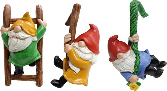 Pendentifs pour Gnomes grimpants 3 pièces, Perfect pour les Pots de fleurs , Décoration de Jardin et de balcon