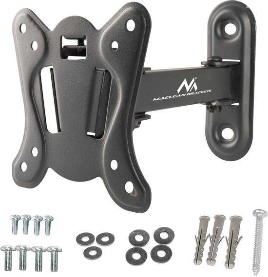 Maclean - Beugel voor TV of monitor - TV-Beugel - Monitorhouder - VESA 100x100, 13-32", 30kg, zwart, MC-416
