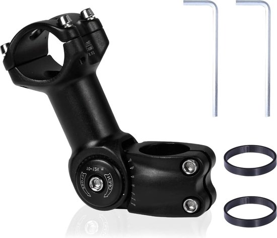 Wake Fietsstuurpen 0-60 graden verstelbare stuurpen voor mountainbikes 25,4 mm / 31,8 mm racefiets verstelbare stuurpen MTB-stuurpen, 90/110 mm aluminium stijgbeugel MTB racefiets stuurpen (25,4 x 110 mm