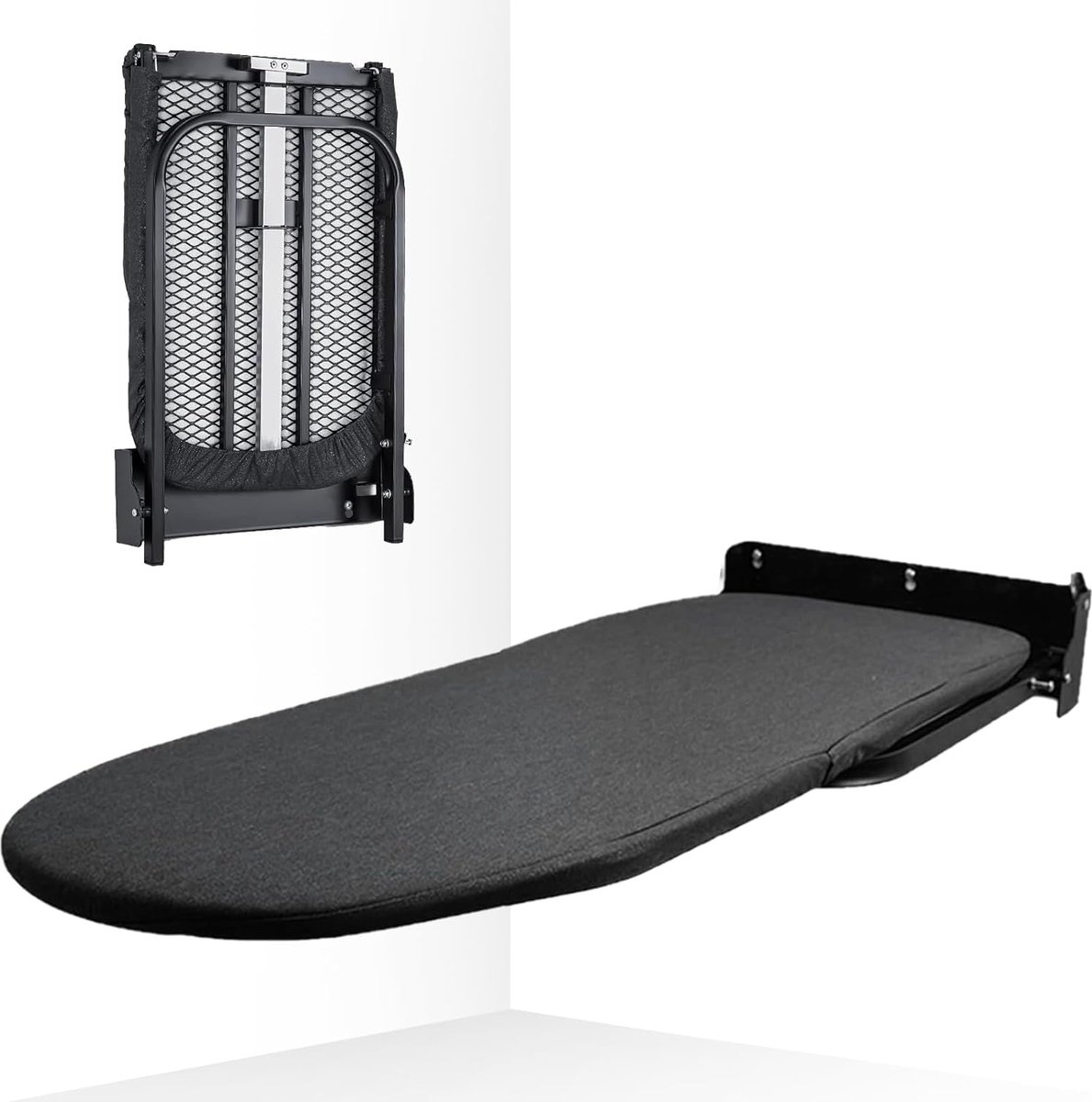 Goedkoopste Inklapbare strijkplank, wandmontage, strijkplank, strijkplank, 92 x 32 cm, kleine strijkplank, opvouwbare strijkplank, uittrekbaar, strijkplank voor stoomstrijkijzer, tafelstrijkplank