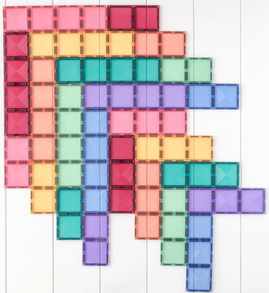 CONNETIX - Magnetisch Tegels - Pastel Rechthoekige Verpakking - 24 Stuks - Magnetisch Speelgoed