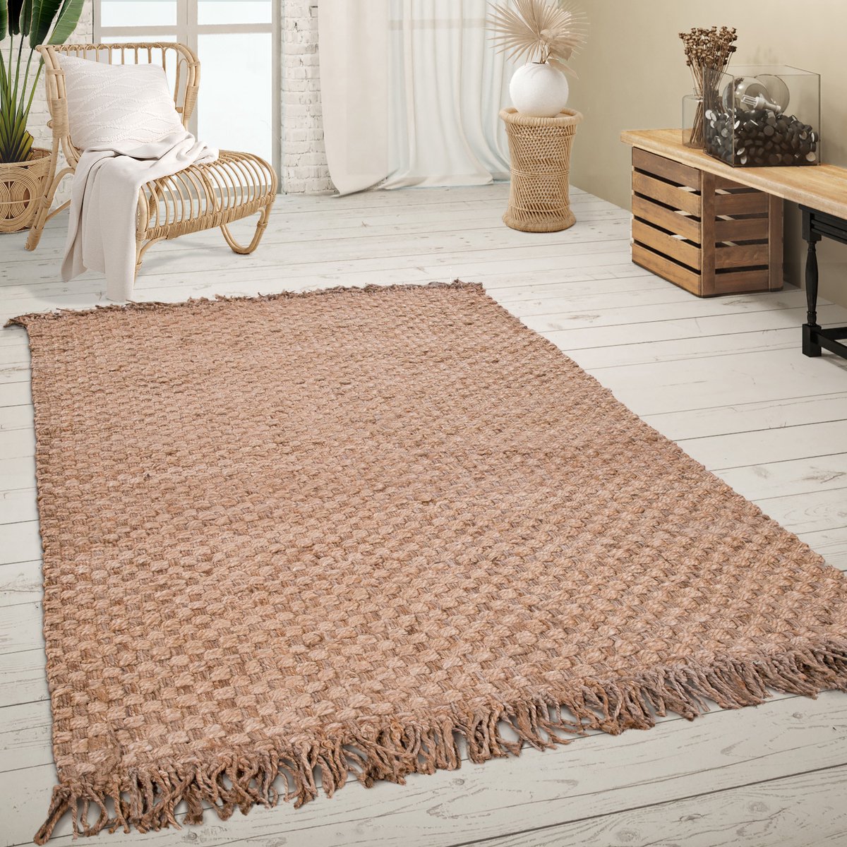 Paco Home Vloerkleed Woonkamer Natuurvezel Jute Handgemaakt Abstract Modern Patroon 160x230 cm