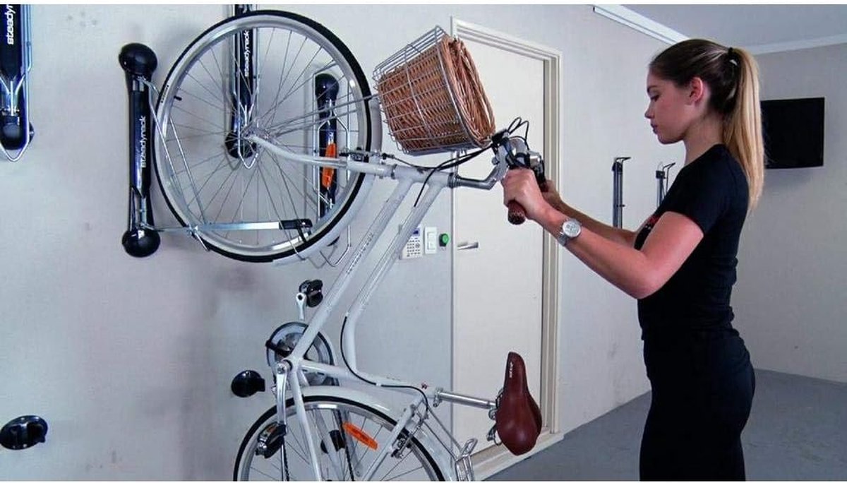 Wandfietshouder, zwart, One-size