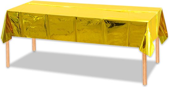 LUQ - Luxe Tafelkleed Goud Verjaardag Versiering Tafelloper Plastic Tafelzeil Feest Tafellaken Groot Formaat