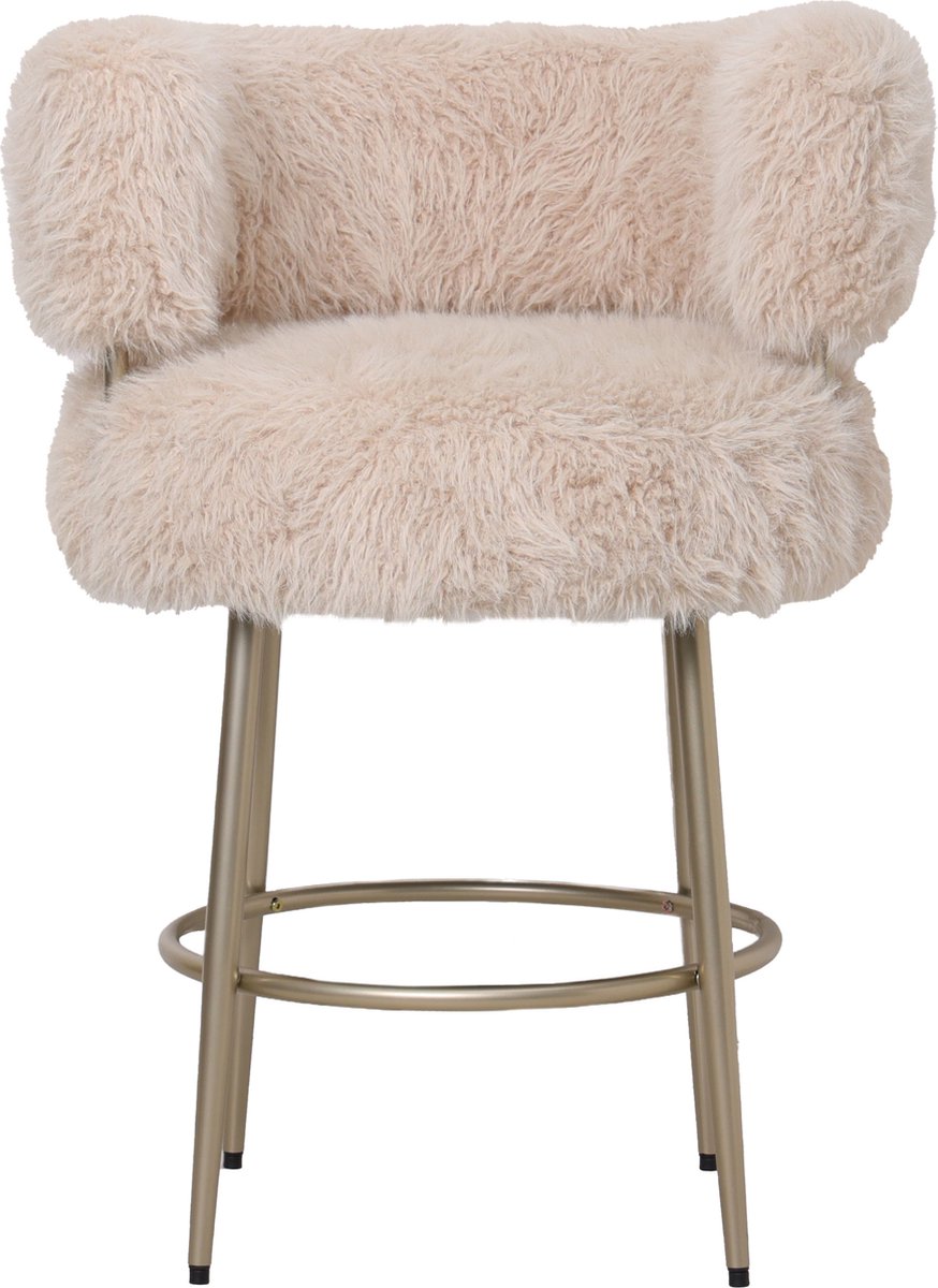 PTMD Barkruk Hair - Beige - 67x64x94cm