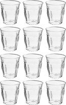 Verres à boire/verres à eau Picardie - 12x pièces - verre transparent clair - 200 ML - Café/ thé / boissons gazeuses