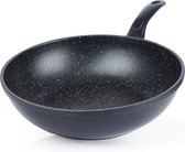 Bol.com Wokpan Graniet GRANDE 30 cm - Koekenpan - Diepe Braadpan - Aziatische Kookpan aanbieding