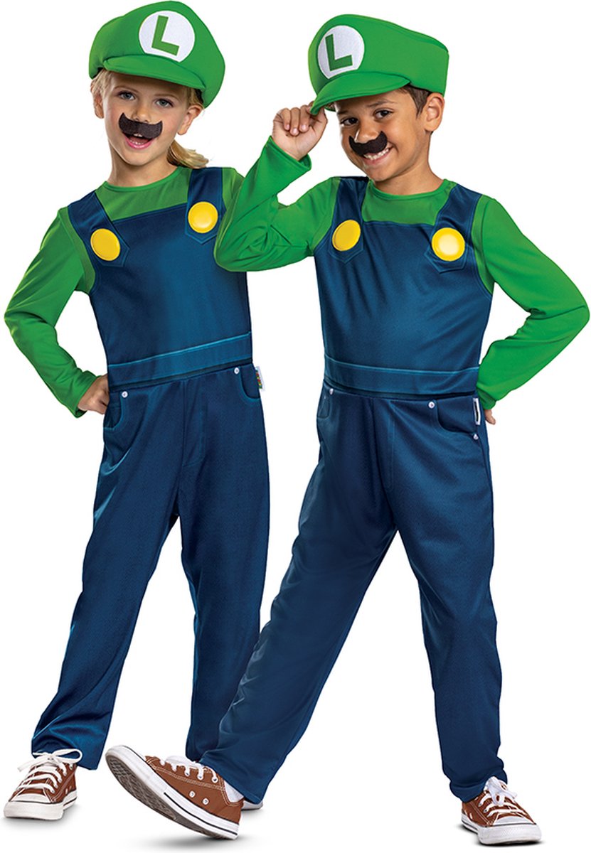 NINTENDO - SUPER MARIO BROS, Luigi Elevated Fancy Aankleden, Maat XS (3T-4T jaar), Kind