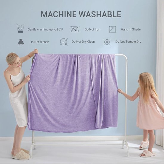 Inovra Plus - Koeldeken 130 x 170 cm licht zomerdeken met Japanse Arc-Chill Q-Max absorbeert lichaamswarmte - 2-in-1 kinderdeken lila - bankdeken en reisdeken