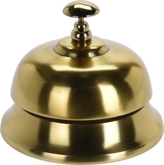 Cloche de réception / cloche de comptoir ronde dorée 10 cm - Cloche en  métal | bol.com