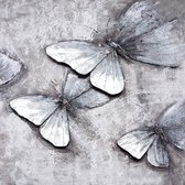 Olieverfschilderij canvas - schilderij vlinder - handgeschilderd - 100x100 - woonkamer slaapkamer