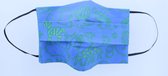Mondkapje wasbaar van katoen - 2 laags met elastiek  - Blauw dieren