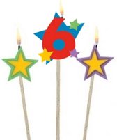 Amscan Verjaardagskaarsjes 6 - Star 12,2/13,5 Cm 3-delig