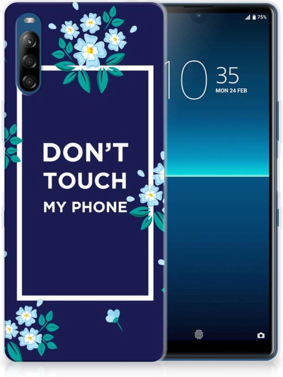 Sony Xperia L4 Silicone-hoesje Flowers Blue DTMP
