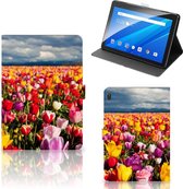 Tablet Hoes Lenovo Tab E10 Tablet Hoes met Standaard Super als Moederdag Cadeau Tulpen