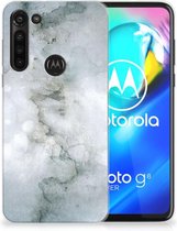 Silicone Back Cover Motorola Moto G8 Power Telefoon Hoesje Painting Grey