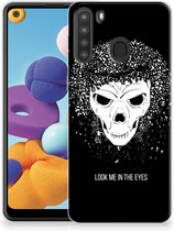 TPU Bumper Geschikt voor Samsung Galaxy A21 Smartphone hoesje Skull Hair