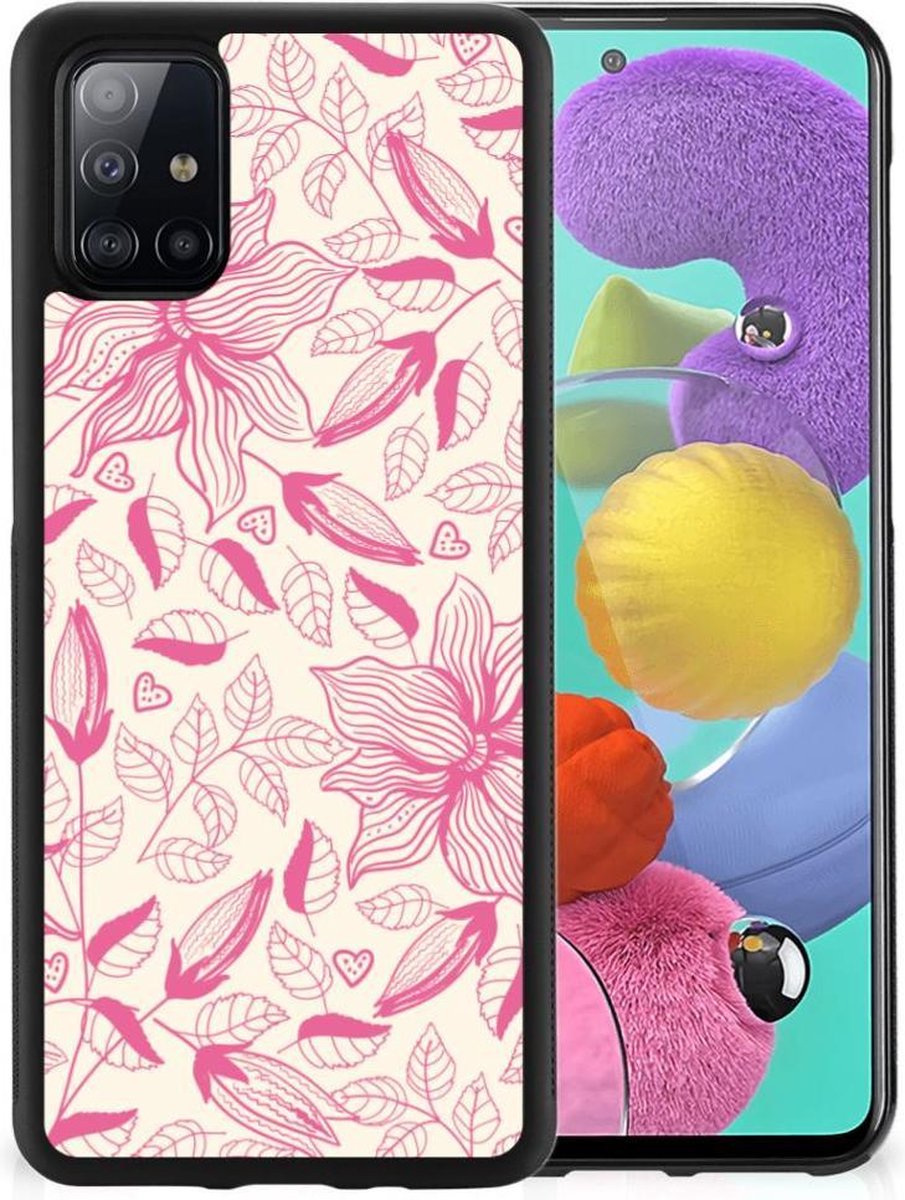 Samsung Galaxy A51 Skin Case Pink Flowers
