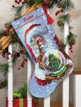 Dimensions Santa's Snow Globe Stocking borduren (pakket)