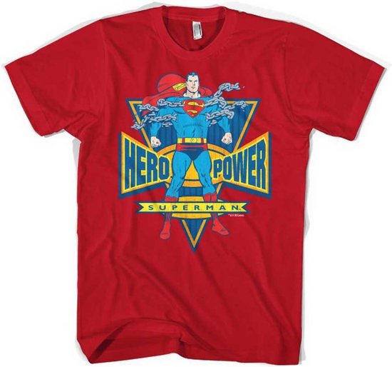 DC Comics Superman Heren Tshirt -L- World Hero Rood