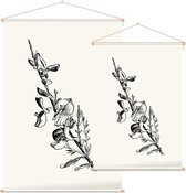 Genisteae zwart-wit (Broom) - Foto op Textielposter - 120 x 180 cm