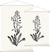 Herderstasje zwart-wit (Shepherds Purse) - Foto op Textielposter - 60 x 90 cm