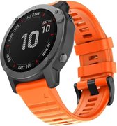 Let op type!! Voor Garmin Fenix 6X 26mm Siliconen Smart Watch Vervanging strap Polsbandje(Oranje)