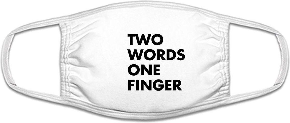 Bol Com Two Words One Finger Grappig Mondkapje Gezichtsmasker Bescherming Bedrukt