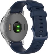 Let op type!! Voor Garmin Vivoactive 4S kleine plaid siliconen band (Navy Blue)