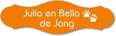 Naamplaatje oranje sierlijk t.b.v. brievenbus, 10x3 cm - Naamplaatje voordeur - Naambordje - Naamplaatje Brievenbus - Gratis verzending!