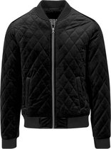 Urban Classics Jacket -S- Diamond Quilt Velvet Zwart