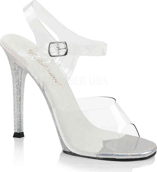 Fabulicious Sandaal met enkelband Shoes- GALA-08MG US Zilverkleurig/Transparant