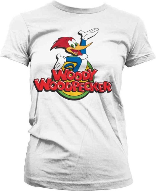 Woody Woodpecker Dames Tshirt -2XL- Classic Logo Wit